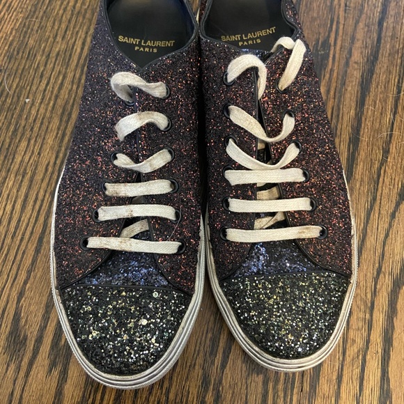 Saint Laurent sparkly glitter sneakers size 39 - Picture 7 of 9